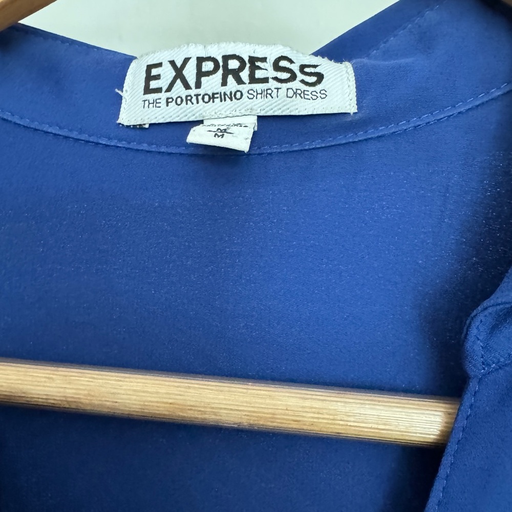 Express: Portofino Shirt Dress in Royal Blue (Size M) - Picture 2 of 6